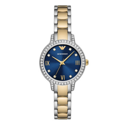 TWO-TONE STAINLESS STEEL WATCH WITH THREE HANDS