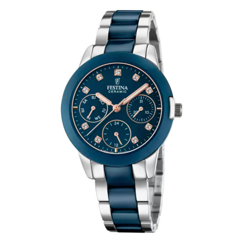 RELOJ DE MUJER FESTINA CERAMIC CON ESFERA AZUL