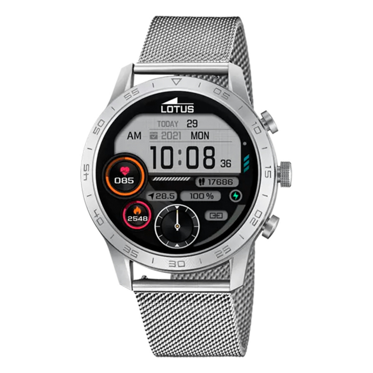 LOTUS SMARTWATCH BLACK 316L STAINLESS STEEL STRAP, CALL FUNCTION, BLUETOOTH
