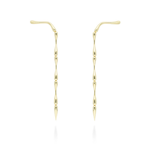PENDIENTES TREPADOR FLOW XL EN PLATA DORADA