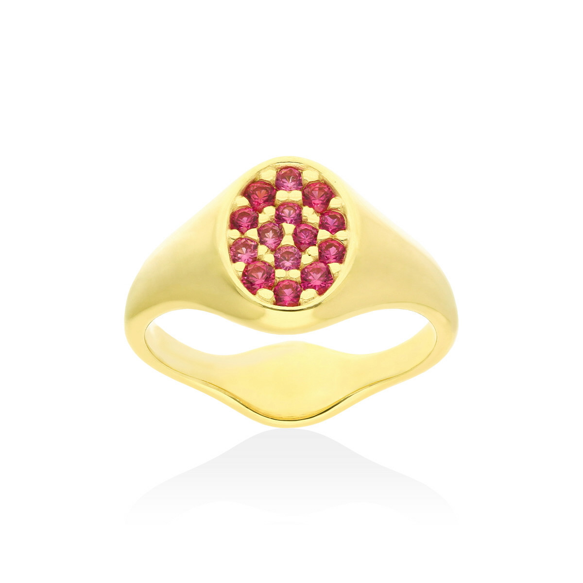 SMALL SIGNET RING IN GOLD-PLATED SILVER