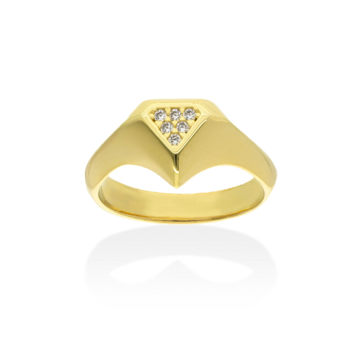 ANILLO CHIQUITO TRIÁNGULO EN PLATA DORADA