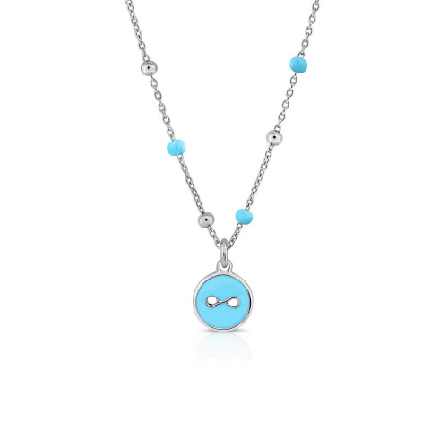 MINI MARY ANIS BLUE ENAMEL INFINITY NECKLACE