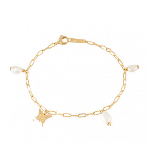 PULSERA DE PLATA Y PERLAS BUTTERFLY