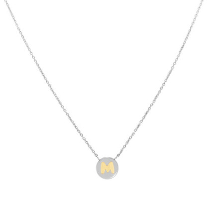 NECKLACE WITH THE LETTER M IN GOLD