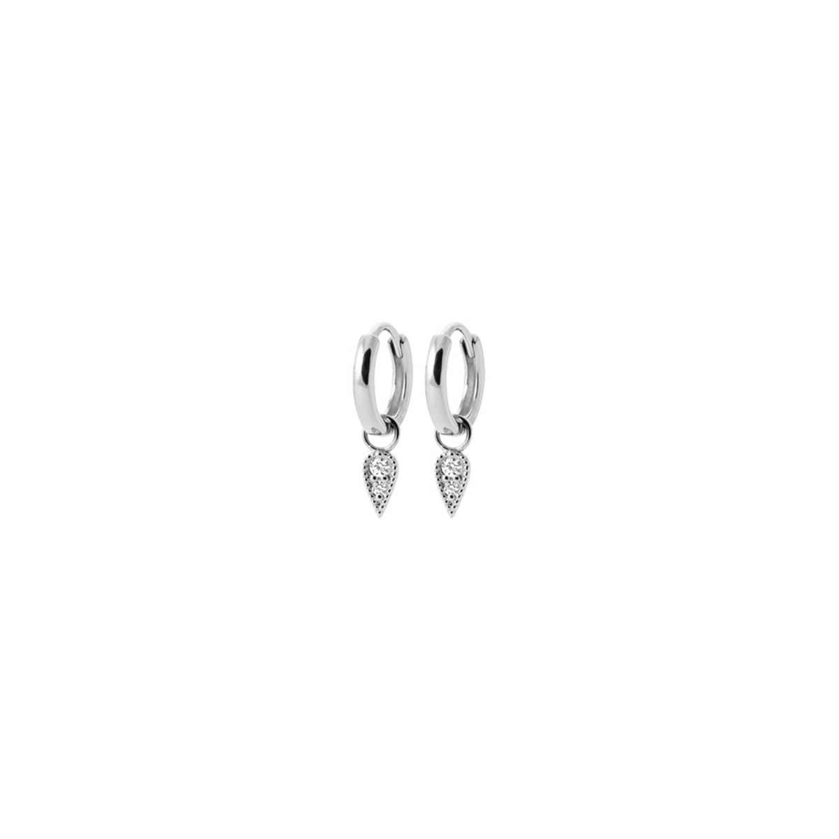 HOOP EARRINGS WITH ZIRCONIA TEAR DROP