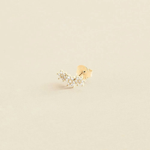PIERCING MINI TRIOFLOR - CRISTAL / DORADO