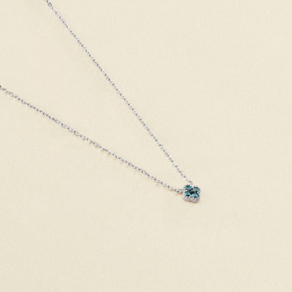 SHORT NECKLACE BELOVED - TURQUOISE / SILVER