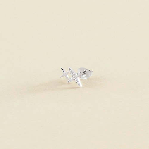 PIERCING STUD SHINING - CRYSTAL / SILVER