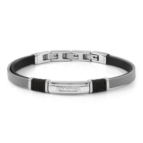 SEALOVER BRACELET IN ECO-LEATHER AND 5 CUBIC ZIRCONIA