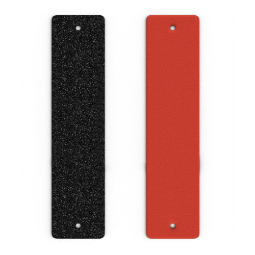 LEATHER INSERT - BRACELETS, BLACK / RED GLOSS