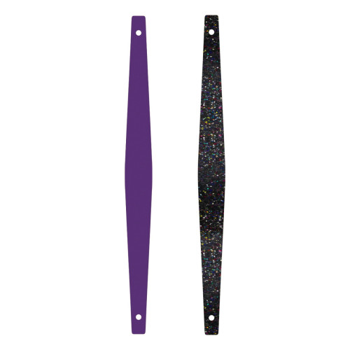 INSERCIÓN DE CUERO - PULSERAS ACAMPANADAS, VIOLETA / BRILLO VIBRANTE