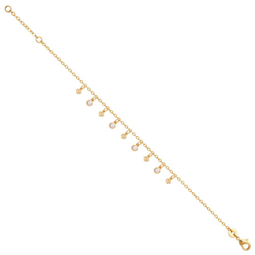 PULSERA DE TRÉBOLE Y CIRCONITAS