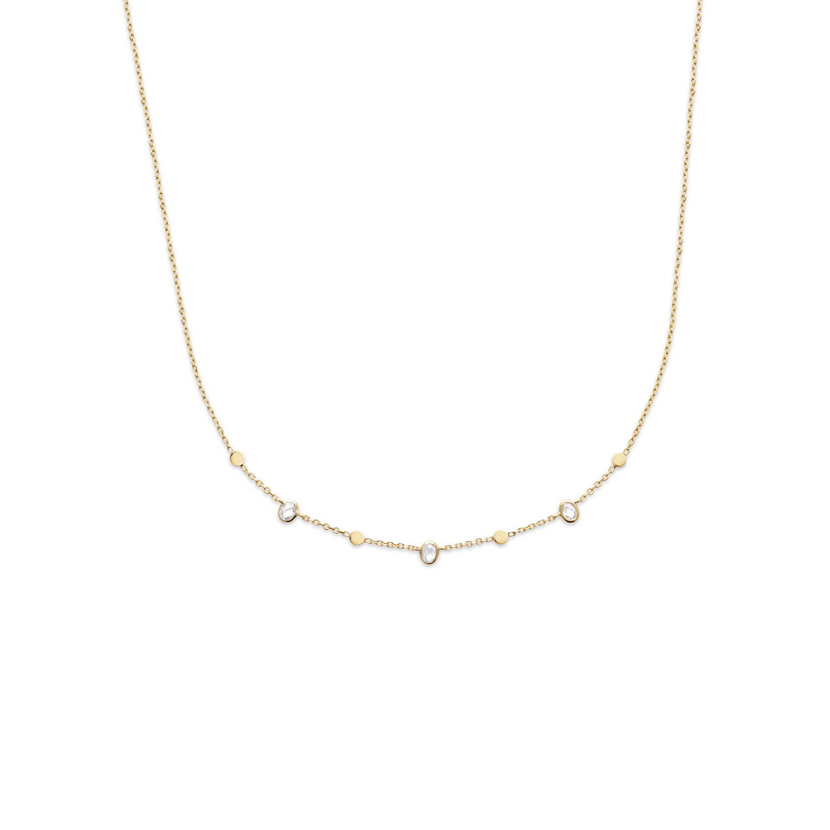 CIRCLES AND ZIRCONIA NECKLACE