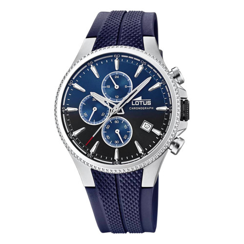 RELOJ LOTUS AZUL CORREA DE CAUCHO, HOMBRE