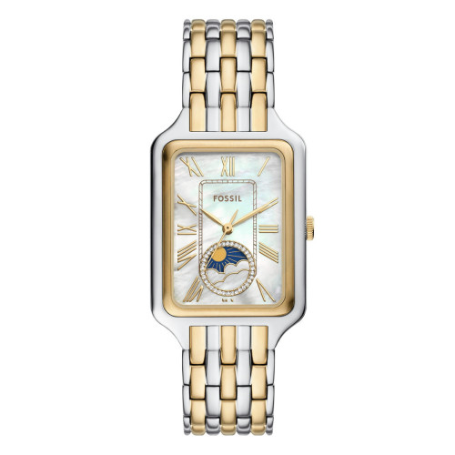 RELOJ MULTIFUNCIÓN RAQUEL DE ACERO INOXIDABLE EN DOS TONOS CON SOL Y LUNA