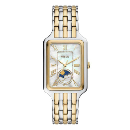 RELOJ MULTIFUNCIÓN RAQUEL DE ACERO INOXIDABLE EN DOS TONOS CON SOL Y LUNA