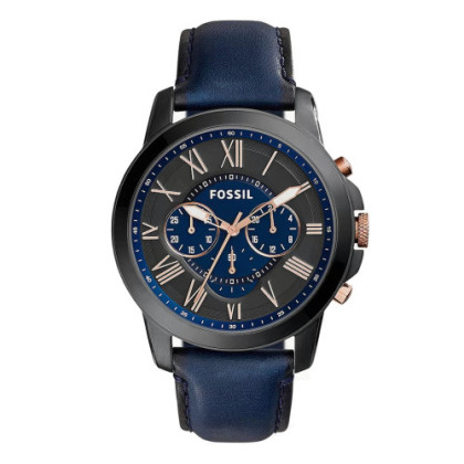 RELOJ GRANT DE PIEL EN TONO AZUL MARINO CON CRONÓGRAFO