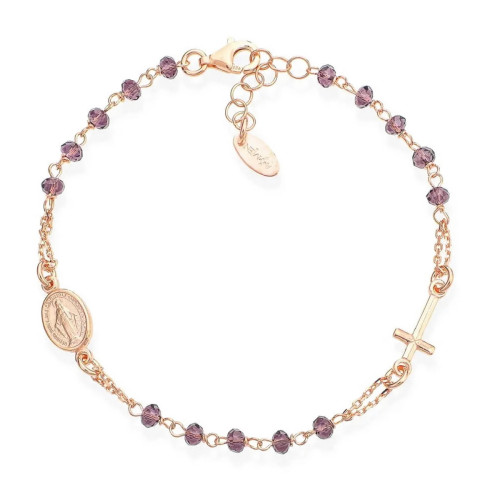 PURPLE CRYSTALS ROSARY BRACELET