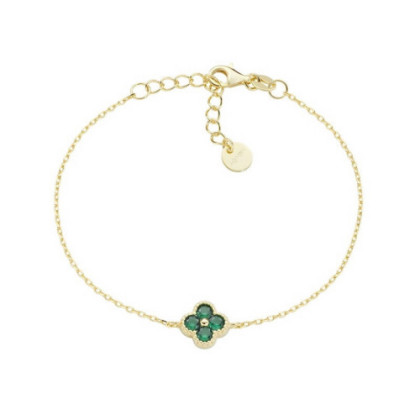 PULSERA DE PLATA DE LEY CON CIRCONITA VERDE