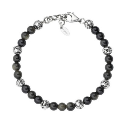 PULSERA DE PIEDRA DE LAVA Y OJO DE TIGRE NEGRO