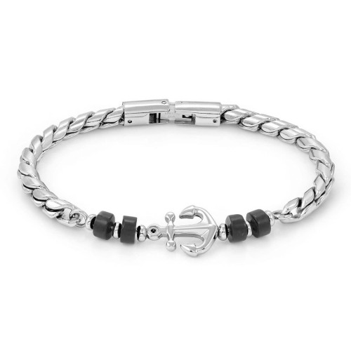 PULSERA ATLANTE ANCLA Y PIEDRAS NATURALES