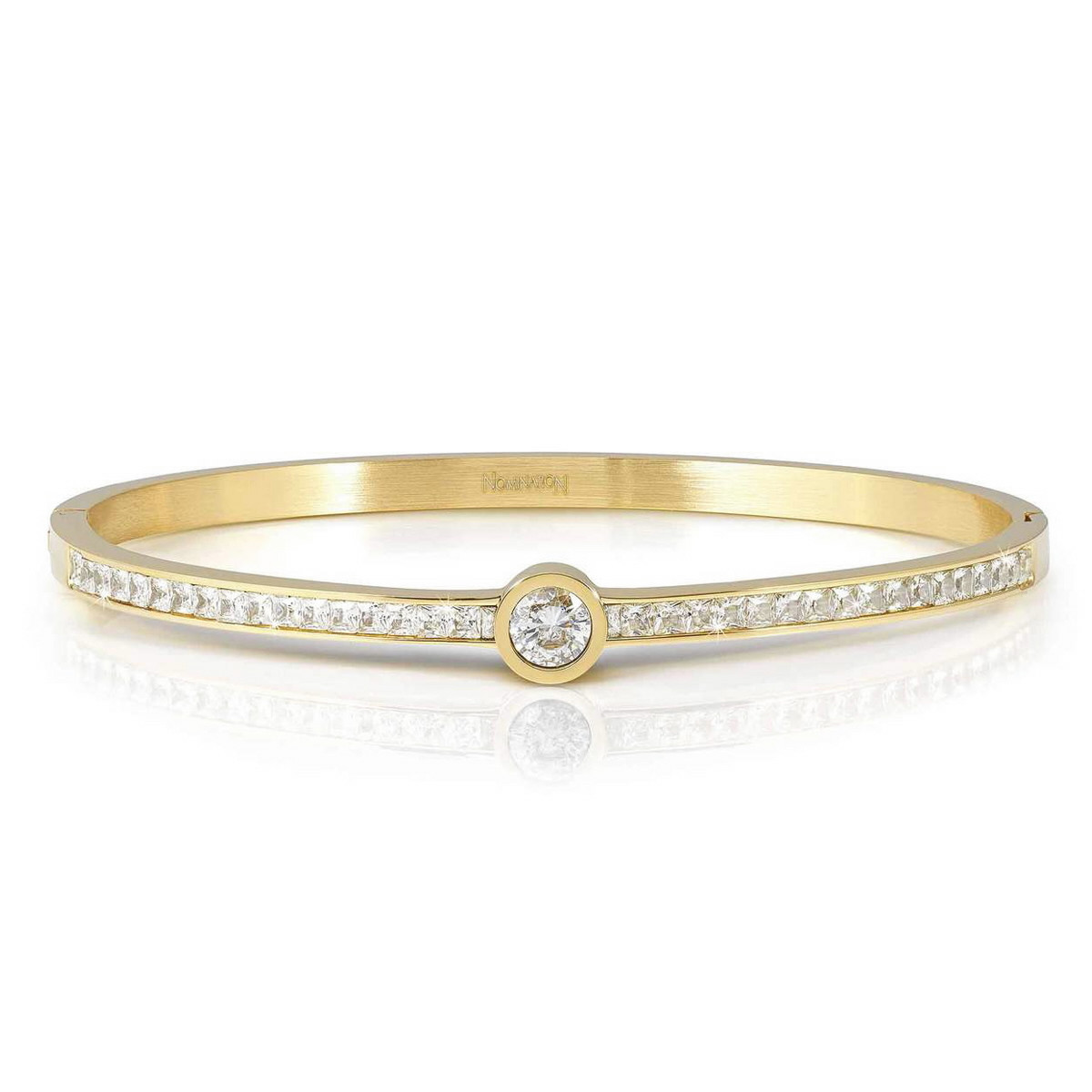 PULSERA PRETTY BANGLES PVD AMARILLO CON CIRCONITA CENTRAL