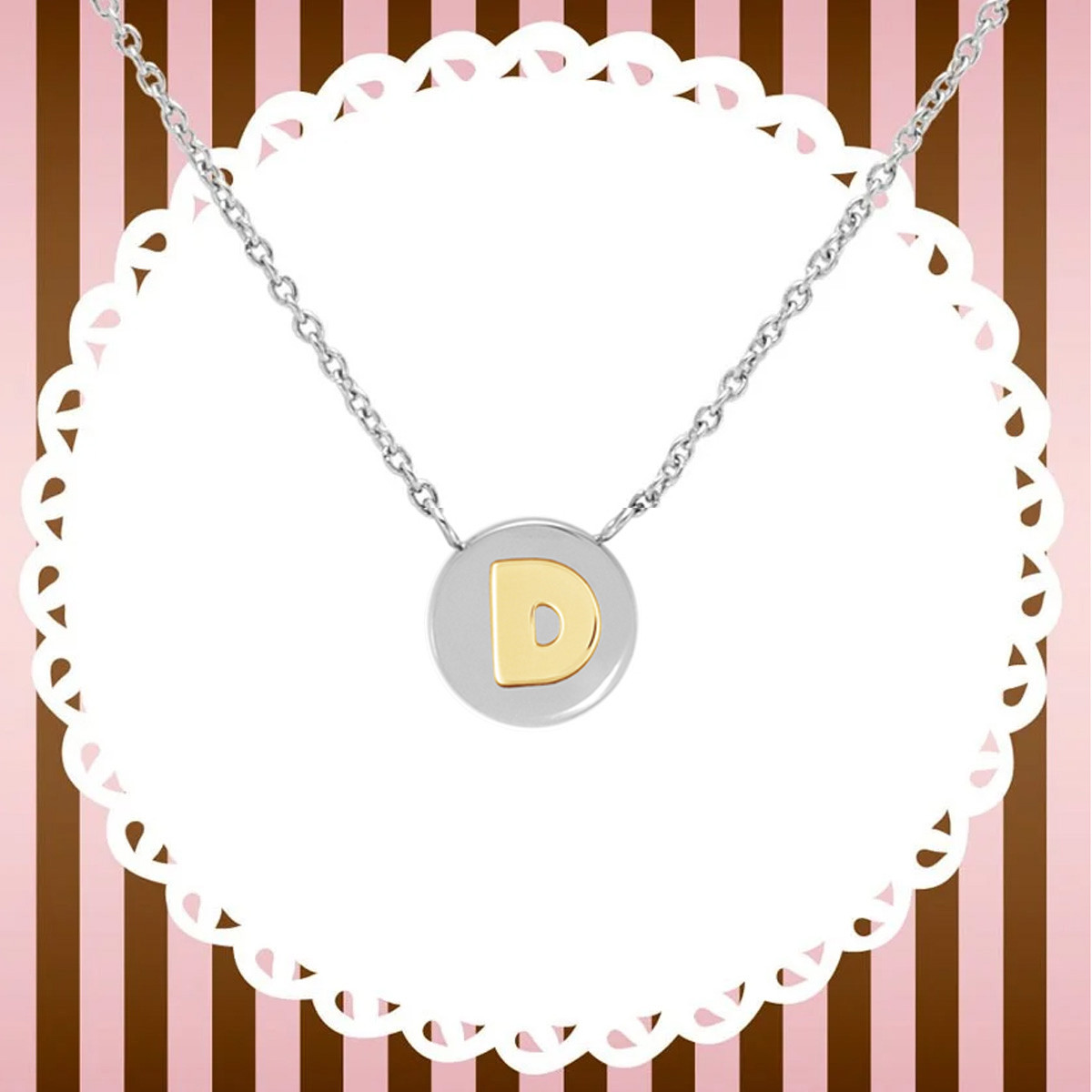 NECKLACE WITH THE LETTER D IN GOLD