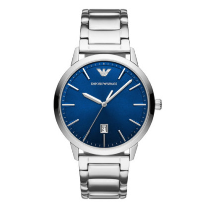 THREE-HAND STAINLESS STEEL WATCH WITH DATE