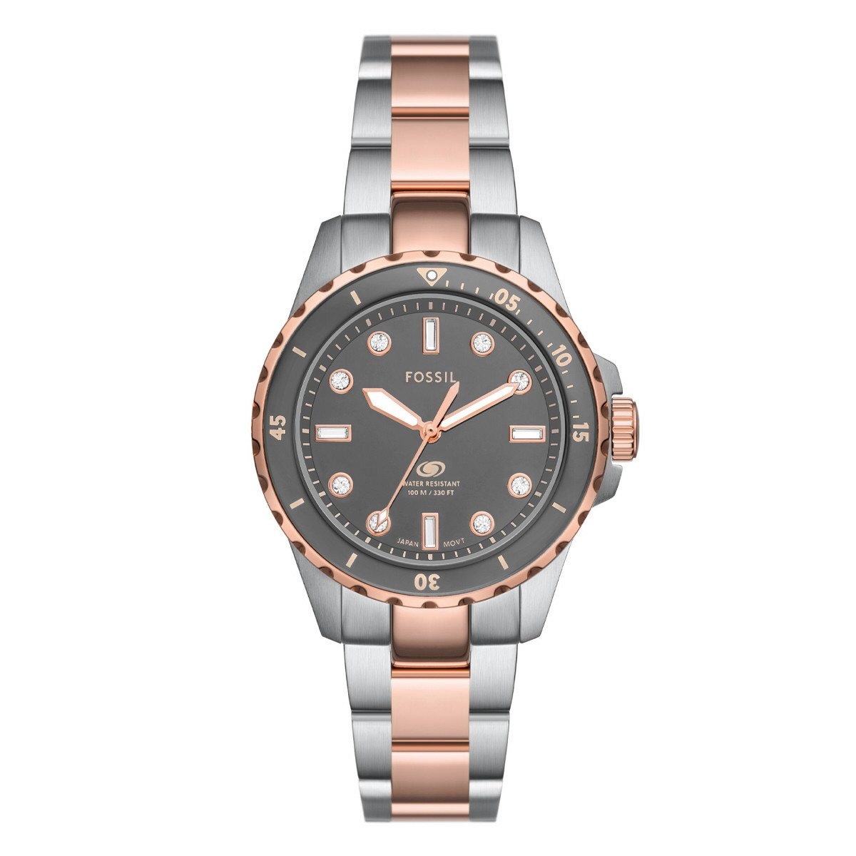RELOJ FOSSIL BLUE DIVE DE ACERO INOXIDABLE EN DOS TONOS CON TRES AGUJAS