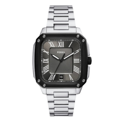 CROSBY STAINLESS STEEL WATCH WITH THREE HANDS AND DATE