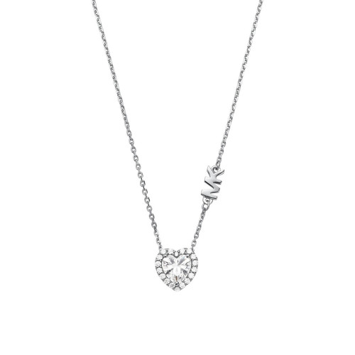COLLAR KORS BRILLIANCE DE PLATA CON CIRCONITA CORAZÓN