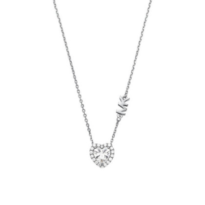 KORS BRILLIANCE SILVER NECKLACE WITH HEART ZIRCONIA