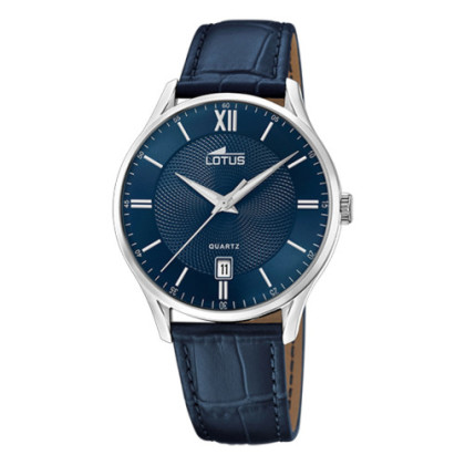 RELOJ LOTUS AZUL CORREA DE CUERO, HOMBRE