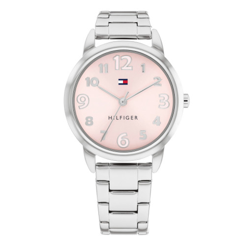 RELOJ NIÑA PLATEADO Y ROSA ANALÓGICO