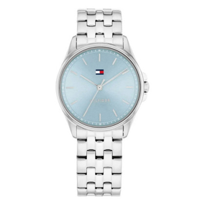 SILVER AND BLUE JADE ANALOGUE WATCH