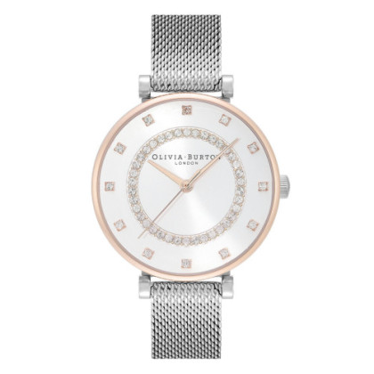 CLASSIC 32MM TBAR WHITE & TWO TONE MESH WATCH