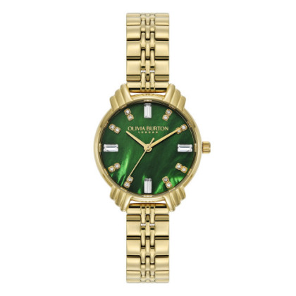 CLASSIC 30MM EMERALD & GOLD BRACELET WATCH