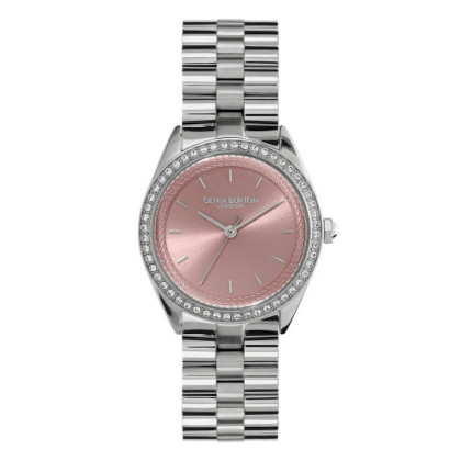 SPORTS LUXE 34MM BEJEWELLED MELLOW ROSE & SILVER BRACELET WATCH