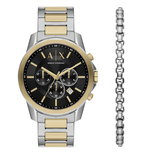 RELOJ CRONÓGRAFO DE ACERO INOXIDABLE DE DOS TONOS CON PULSERA