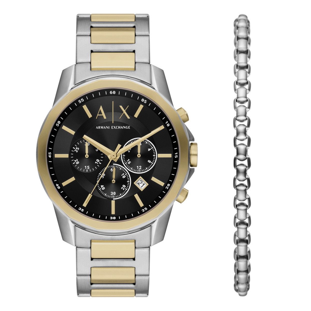 RELOJ CRONÓGRAFO DE ACERO INOXIDABLE DE DOS TONOS CON PULSERA