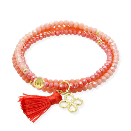 PULSERA ZEN SALMON CON TREBOL
