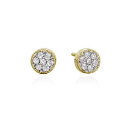 PENDIENTES JOUR BLANCO EN PLATA DORADA