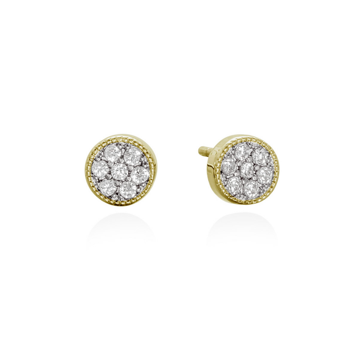 PENDIENTES JOUR BLANCO EN PLATA DORADA