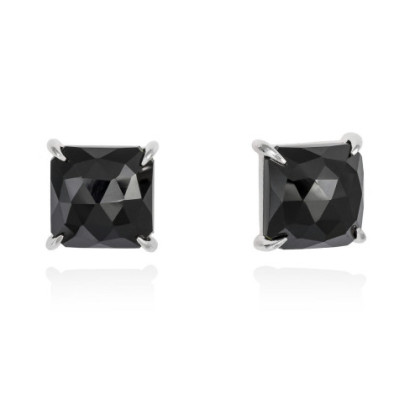 PENDIENTES MADRAS NEGRO EN PLATA