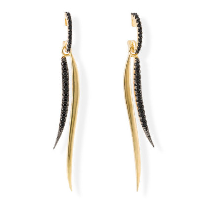 PENDIENTES DE PLATA CON ESPINELA NEGRA