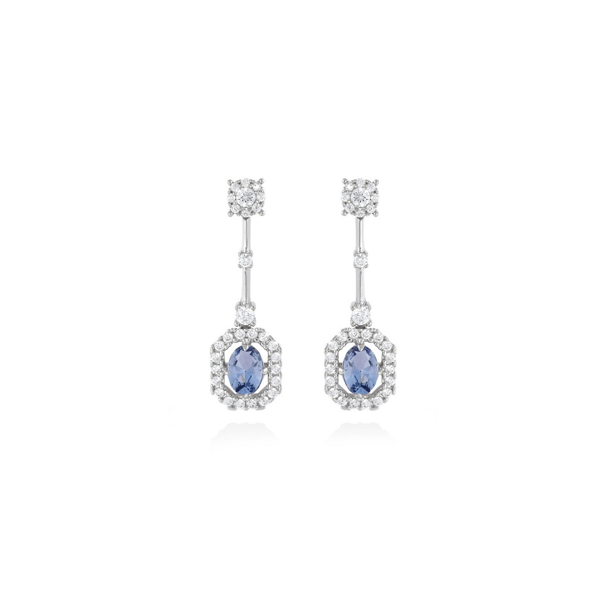 PENDIENTES DE PLATA DESMONTABLE CON GEMA COLOR