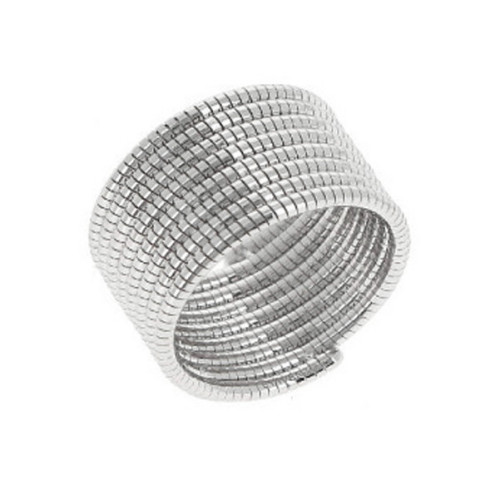 DNA SPRING RHODIUM PLATED RING