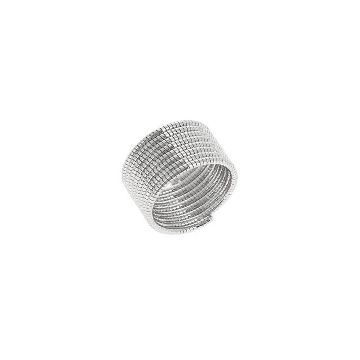 DNA SPRING RHODIUM PLATED RING