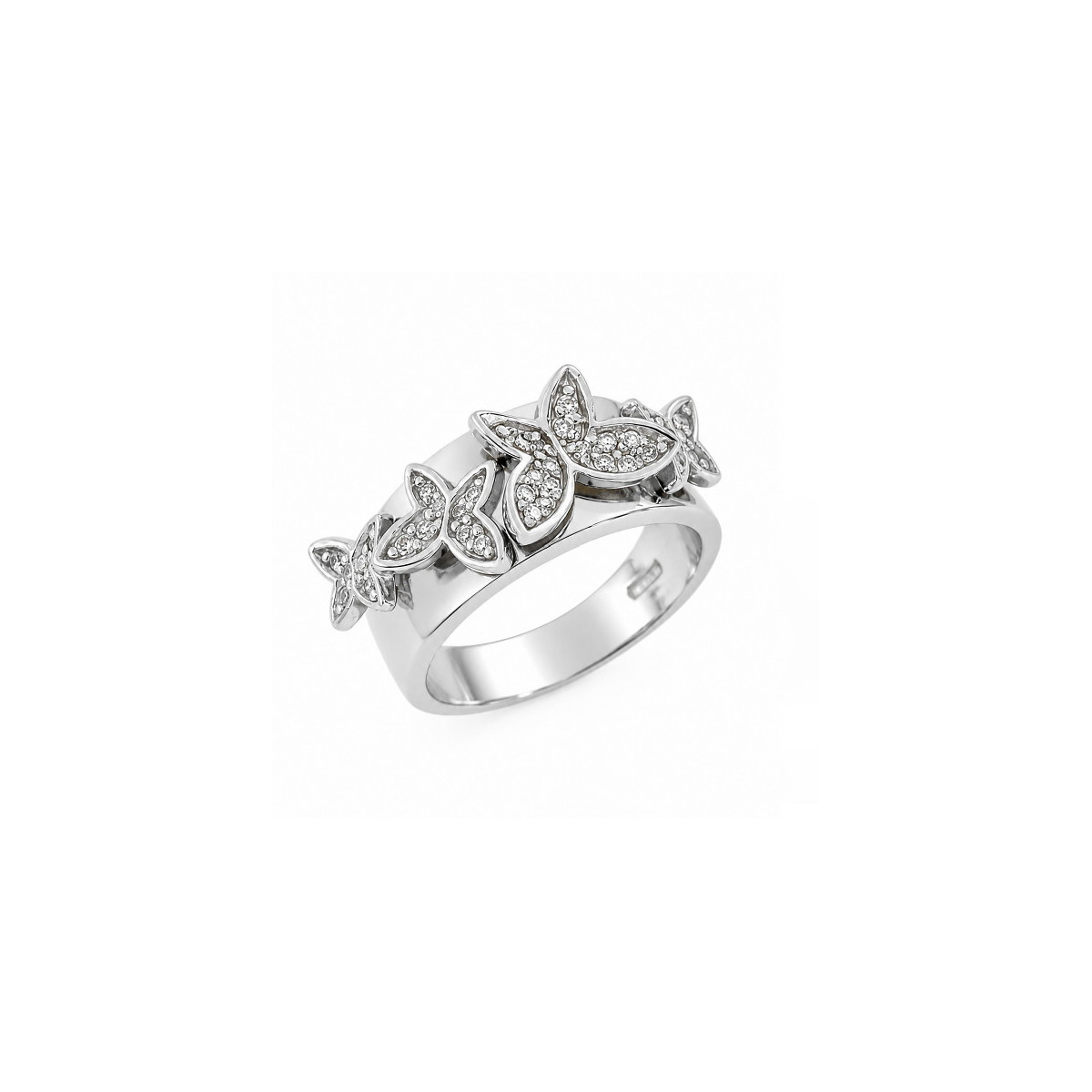ANILLO MARIPOSAS DE PLATA RODIADA CON CIRCONITAS